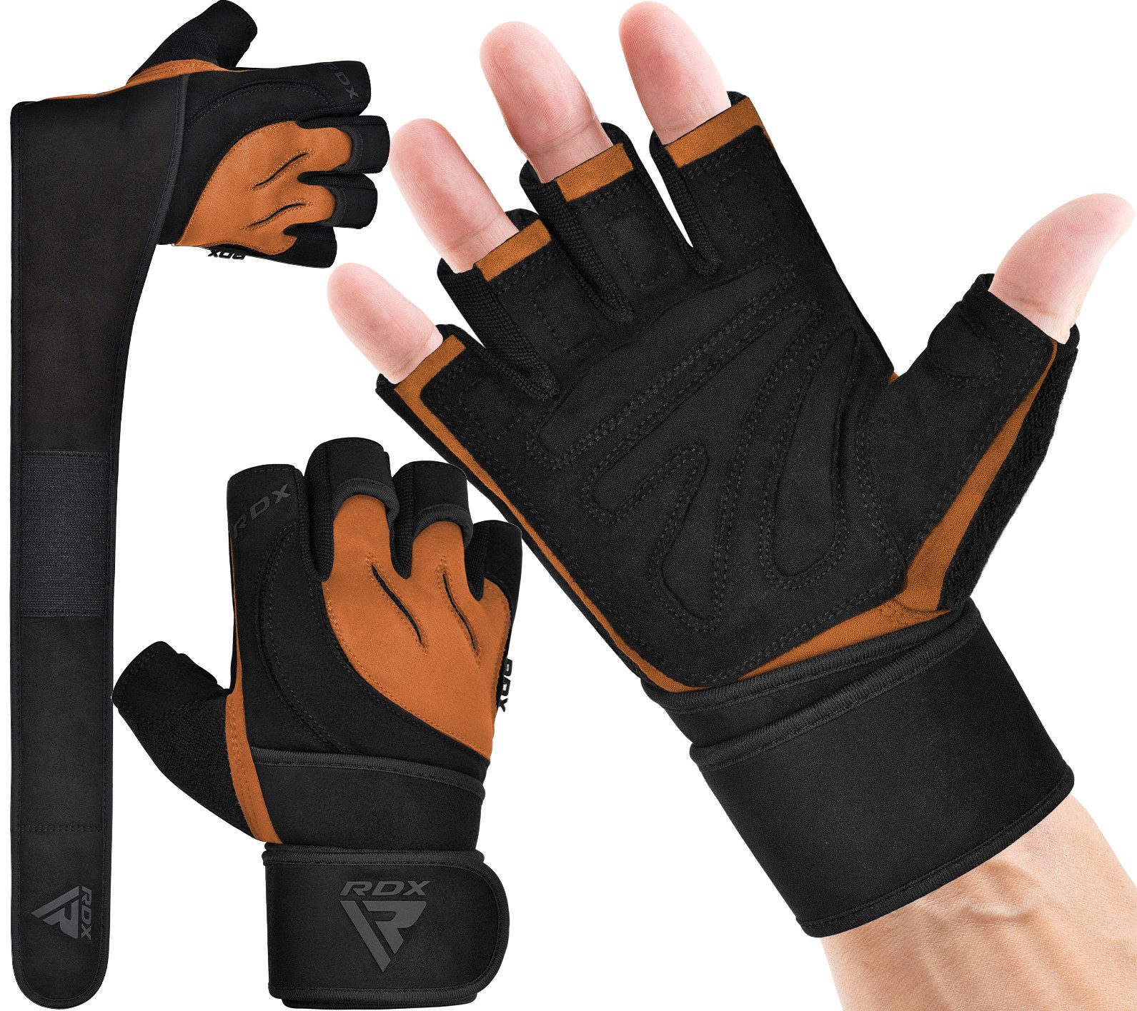 RDX Trainingshandschuhe RDX Fitness Handschuhe Trainingshandschuhe Lang Handgelenkstütze Sport
