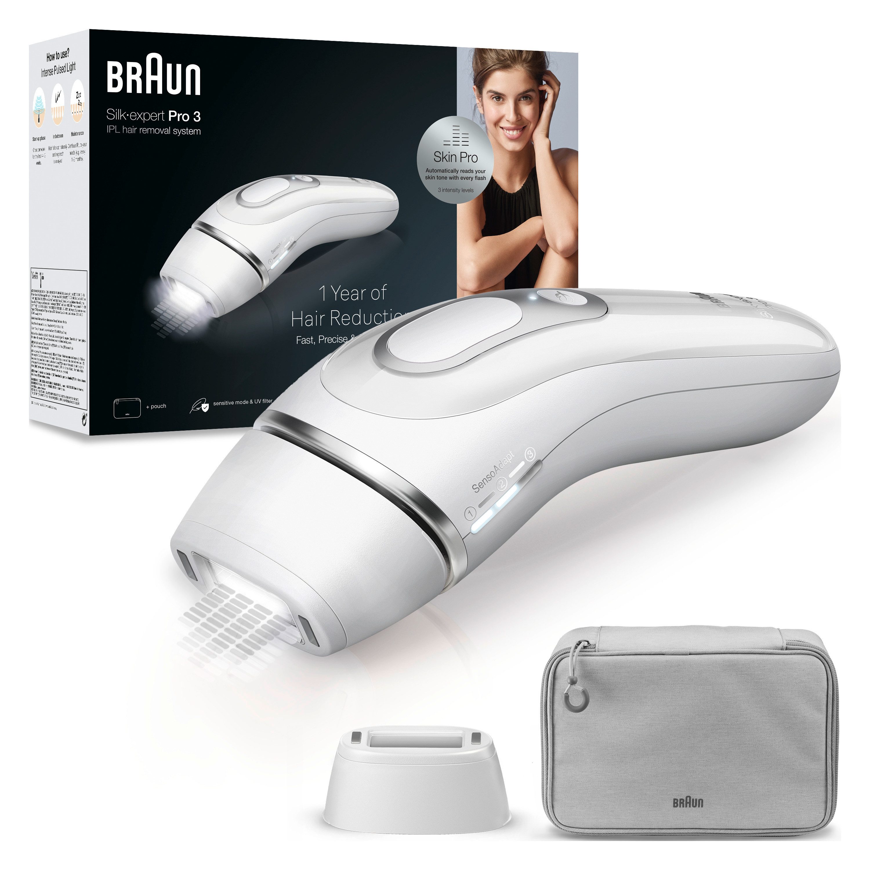 Braun IPL-Haarentferner Silk-expert Pro IPL PL3020, 300.000 Lichtimpulse, mit Aufbewahrungstasche, Designed In Germany