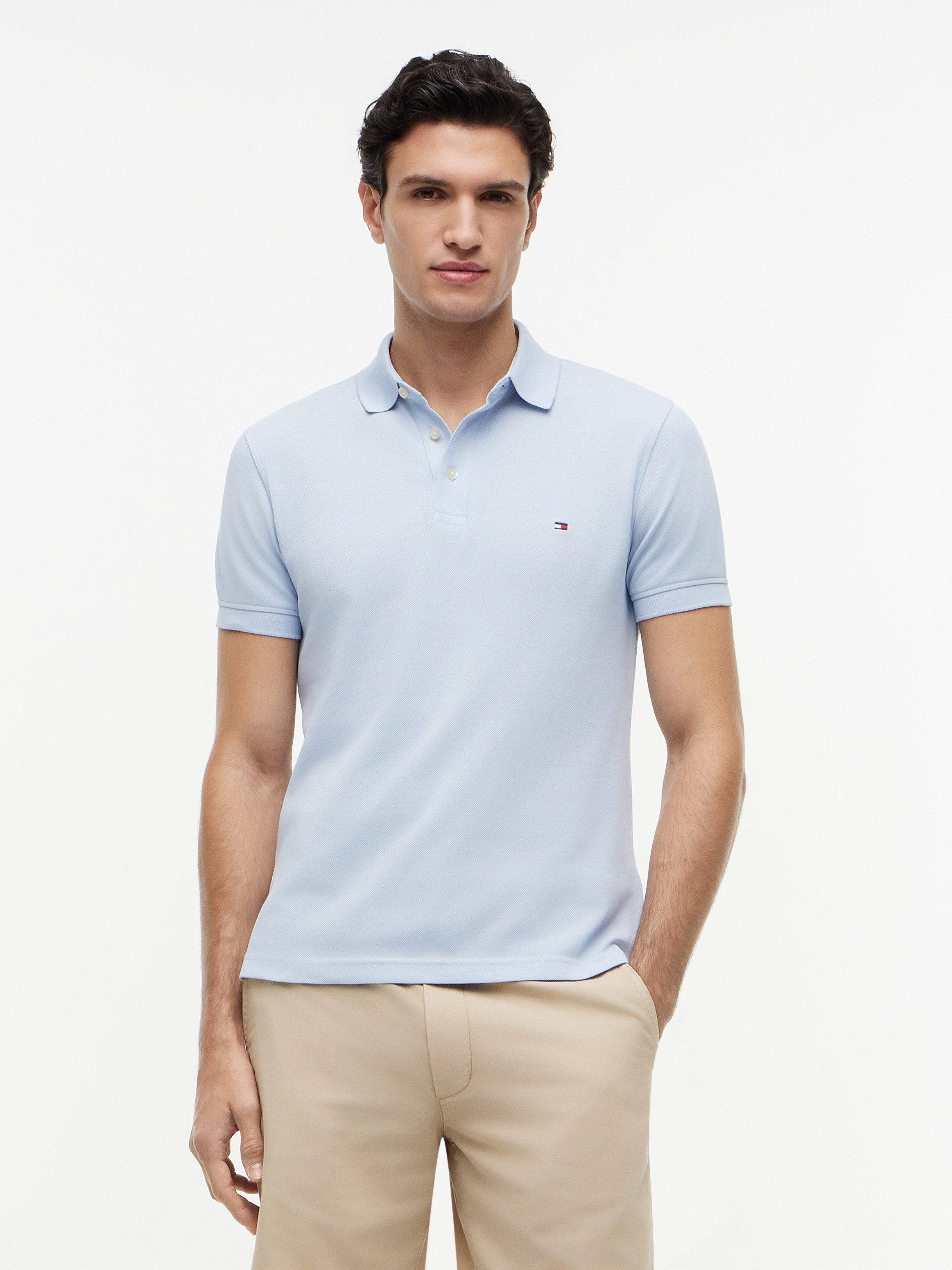 Poloshirt 1985 SLIM POLO mit Piqué-Struktur und Stickerei