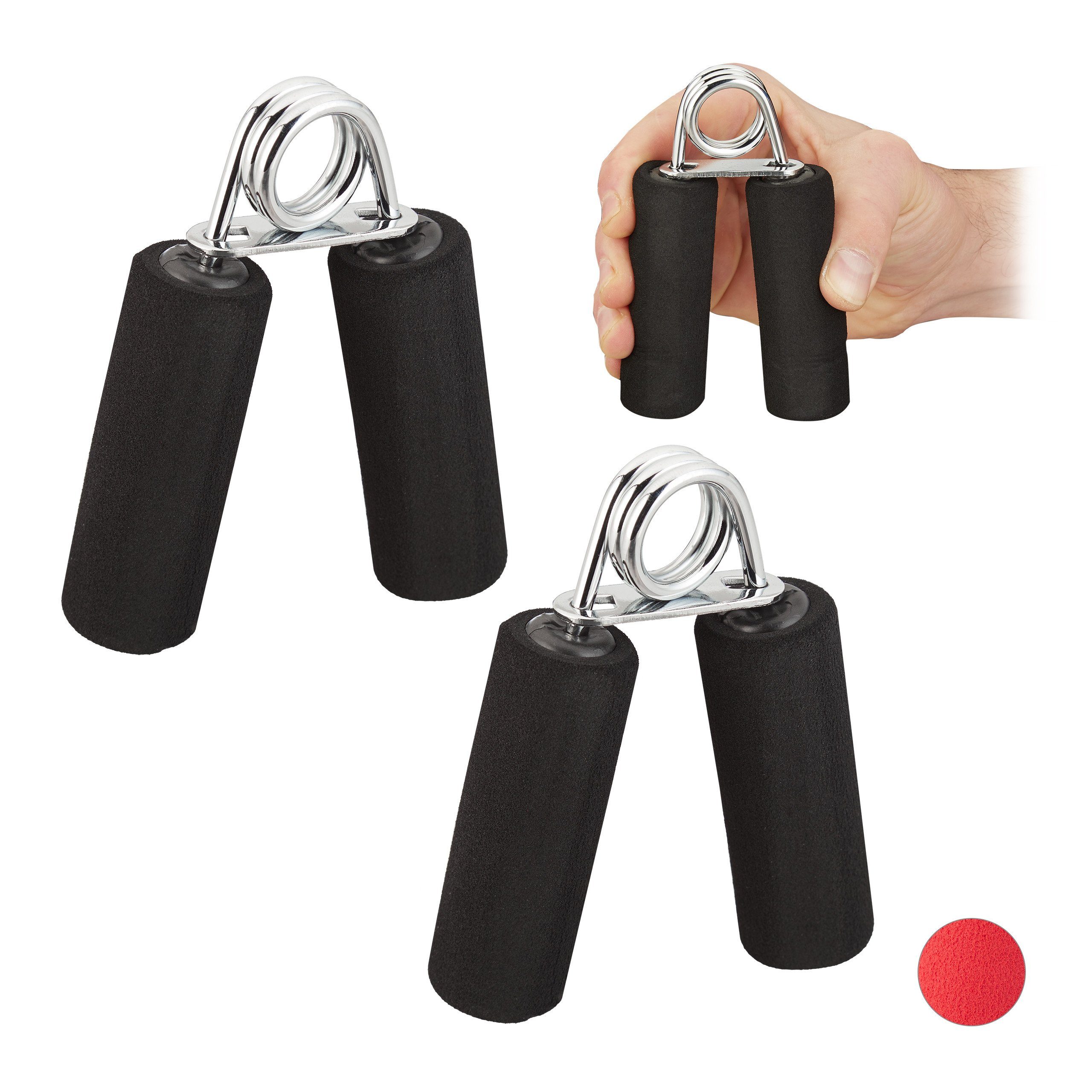 x schwarz 2 relaxdays Handmuskeltrainer Fingertrainer