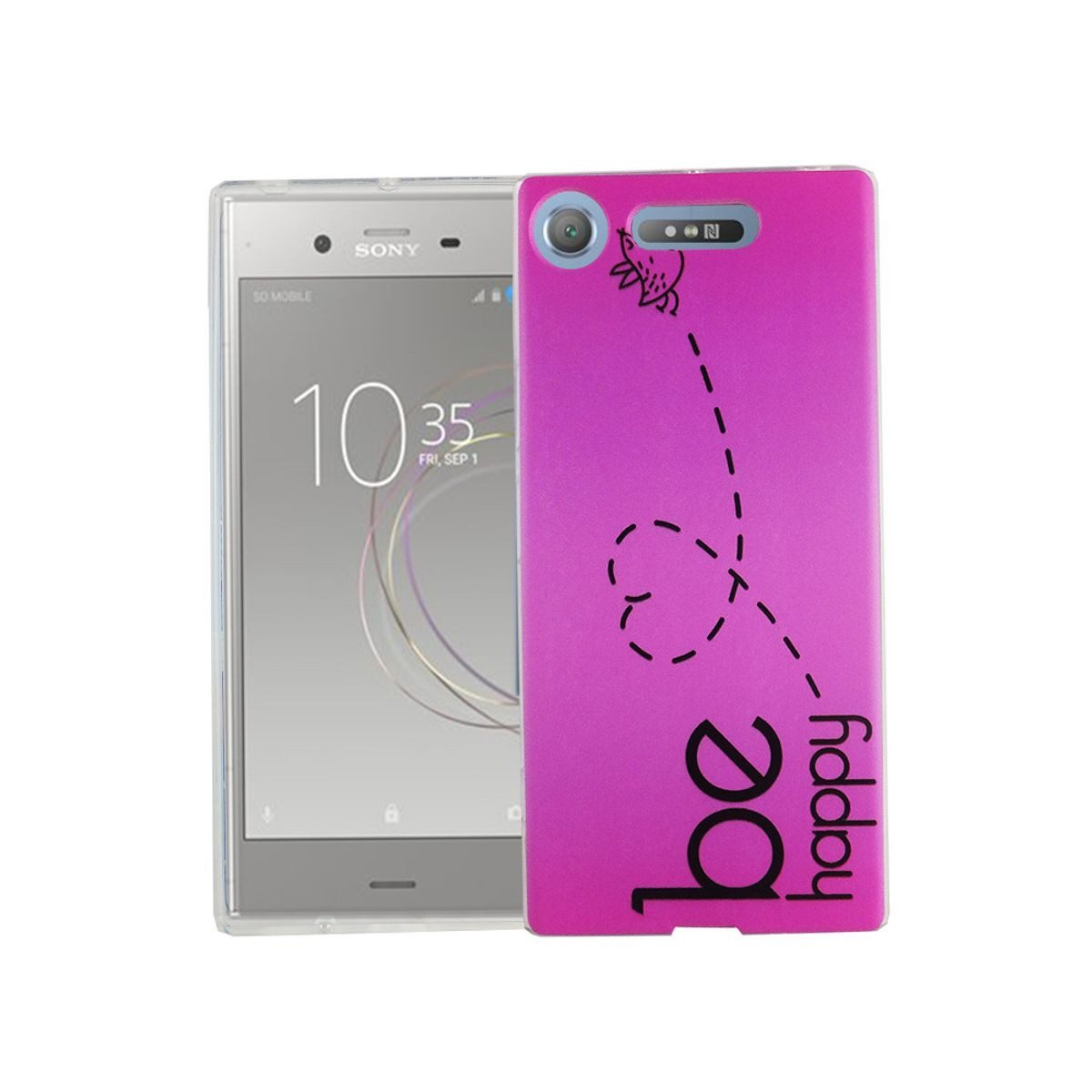 König Design Handyhülle Sony Xperia XZ1, Sony Xperia XZ1 Handyhülle Bumper Backcover Rosa