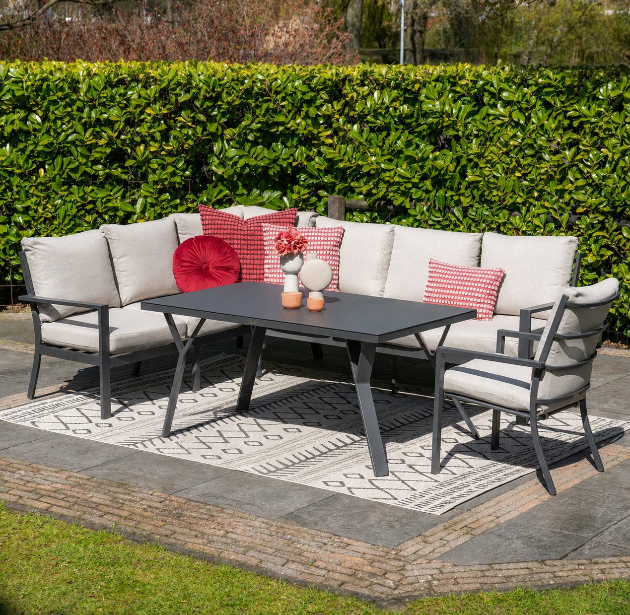 Garden Impressions Gartenlounge-Set Sergio Premium Essgruppe Ecklounge Gartenmöbelset 3-teilig, (3-tlg)
