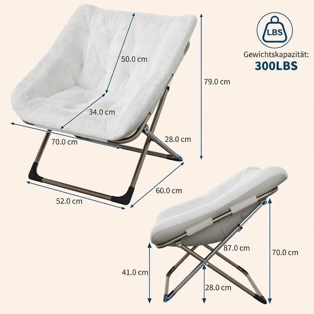 GarveeMore Ohrensessel Relaxsessel Klappsessel Sessel Belastbarkeit 136kg
