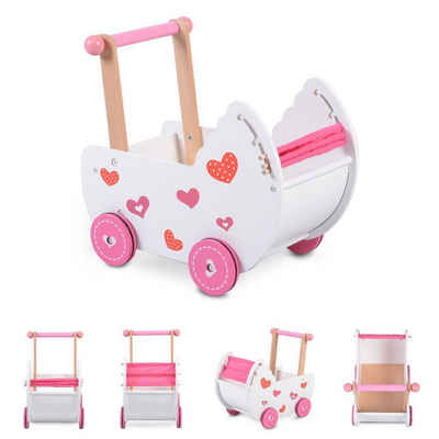 Moni Puppenbuggy »Holz Puppenwagen 2150«, für Puppen bis 31 cm, drin und draußen ab 18 Monaten