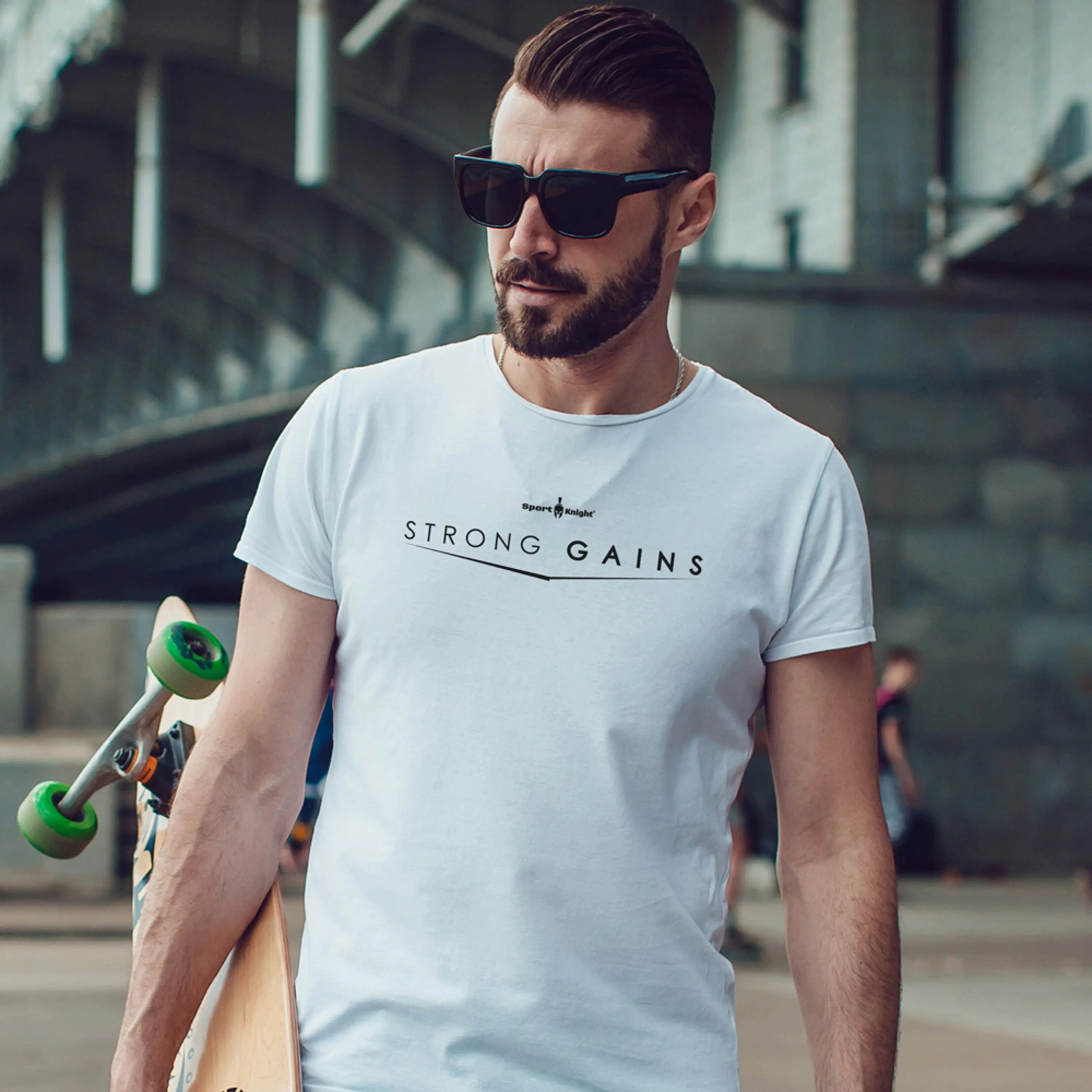 Sport-Knight® T-Shirt Sport-Knight® Herren Fitness T-Shirt "Strong Gains"