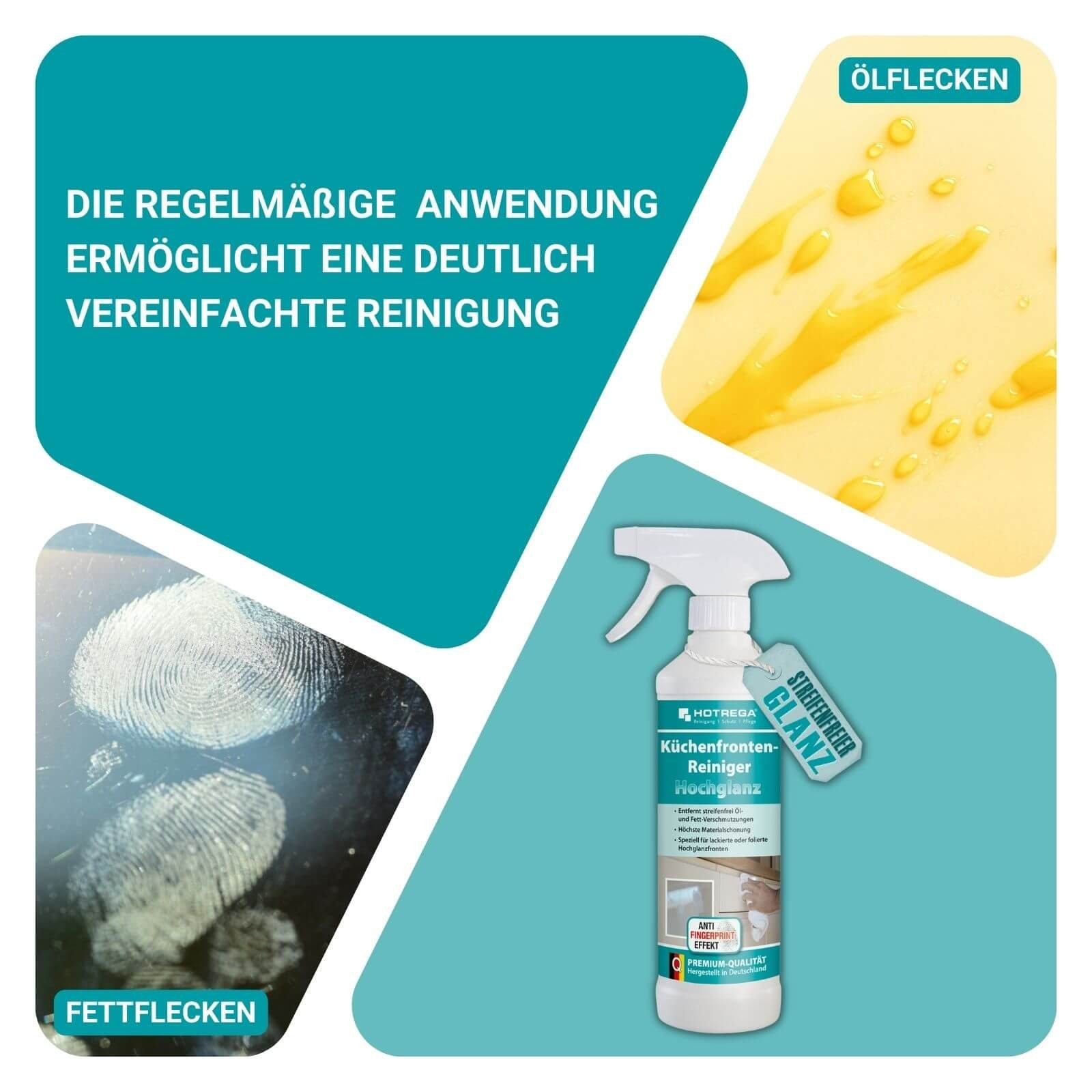 HOTREGA® Reiniger Küchenfronten Hochglanz Küchenreiniger Sets