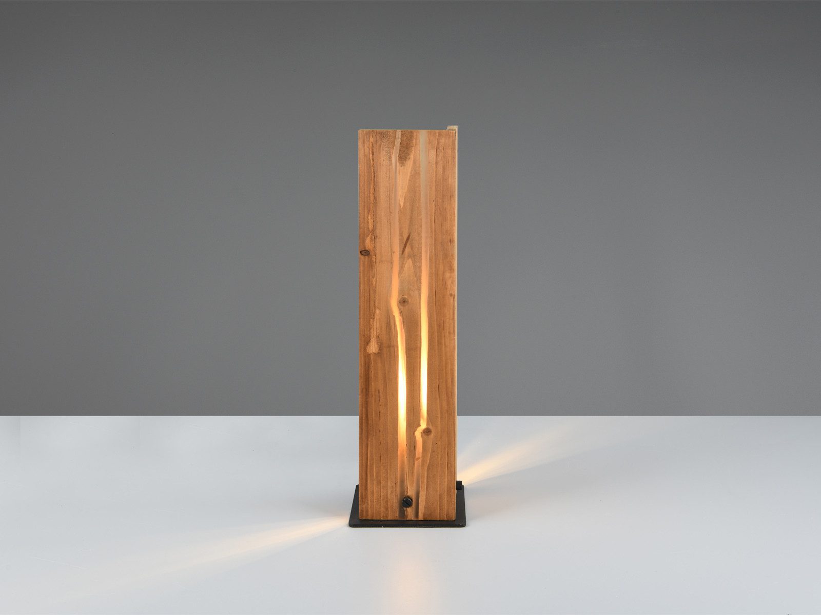 TRIO Leuchten LED Tischleuchte aus Holz, inkl. E27, LED Höhe 40cm, dimmbar, LED wechselbar, warmweiß, große rustikale Holz-lampe, Tischlampe für Fensterbank & B – Bild 5 von 5