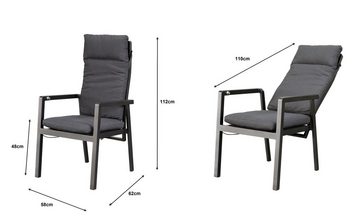 Gardissimo Gartenstuhl 2 er Set Ontario Lounge Stuhl Dining Alu Move Stapelstuhl (Spar-Set), mit verstellbarer Rückenlehne, stapelbar