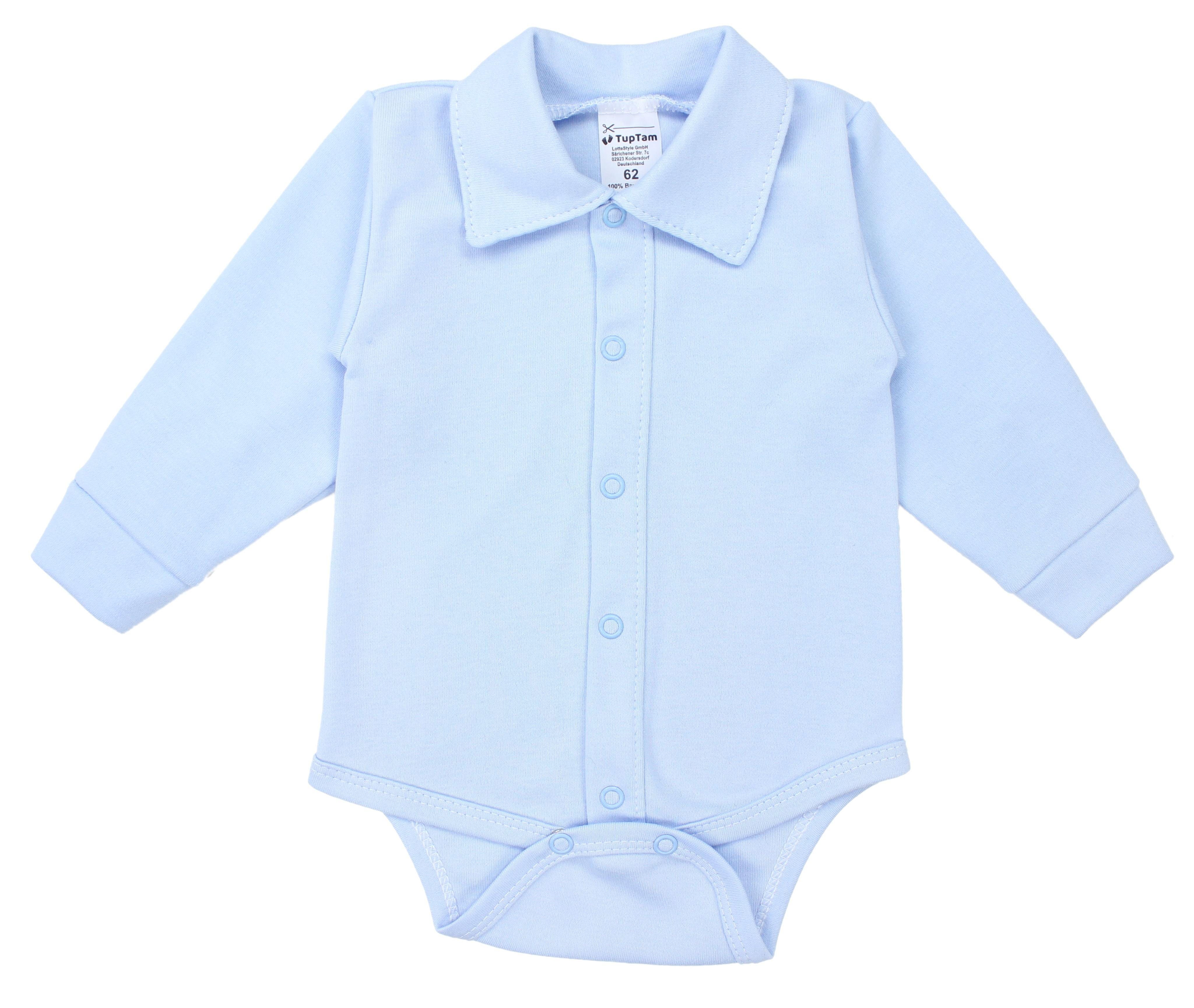 TupTam Langarmbody TupTam Baby Jungen Langarm Kurzarm Body mit Kragen Blau | Shirtbodies