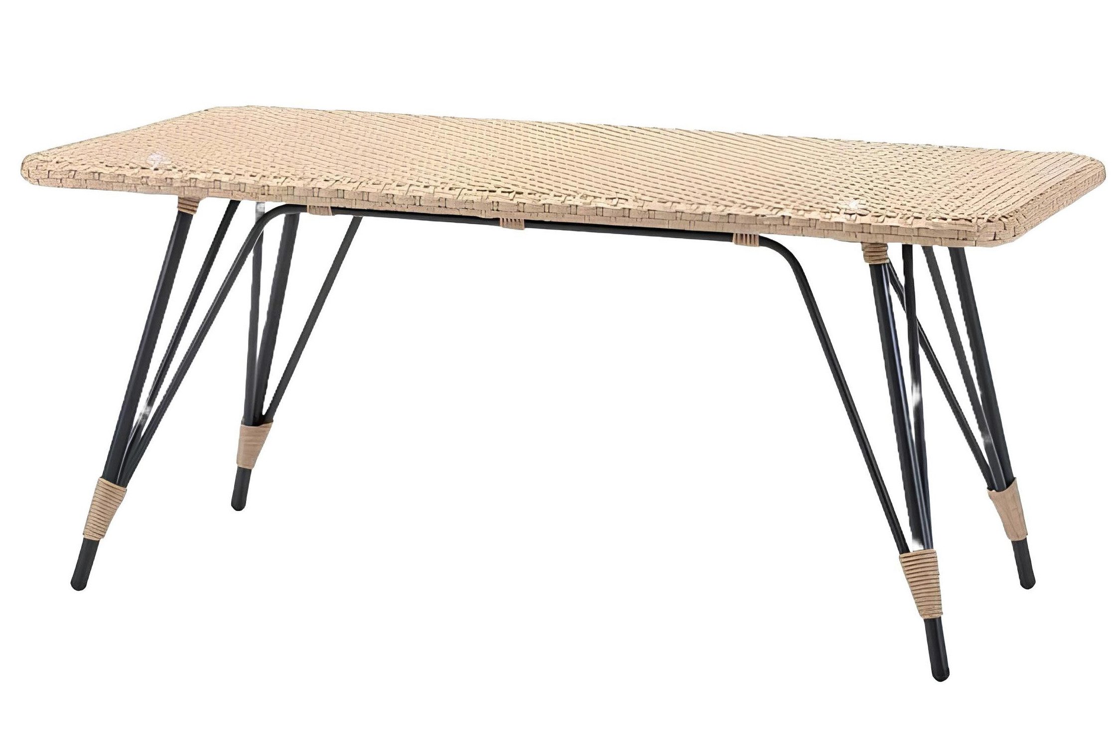 Xlmoebel Couchtisch Beiger Rattan Beistelltisch mit großzügiger Tischplatte (Couchtisch, Couchtisch), Hergestellt in Europa
