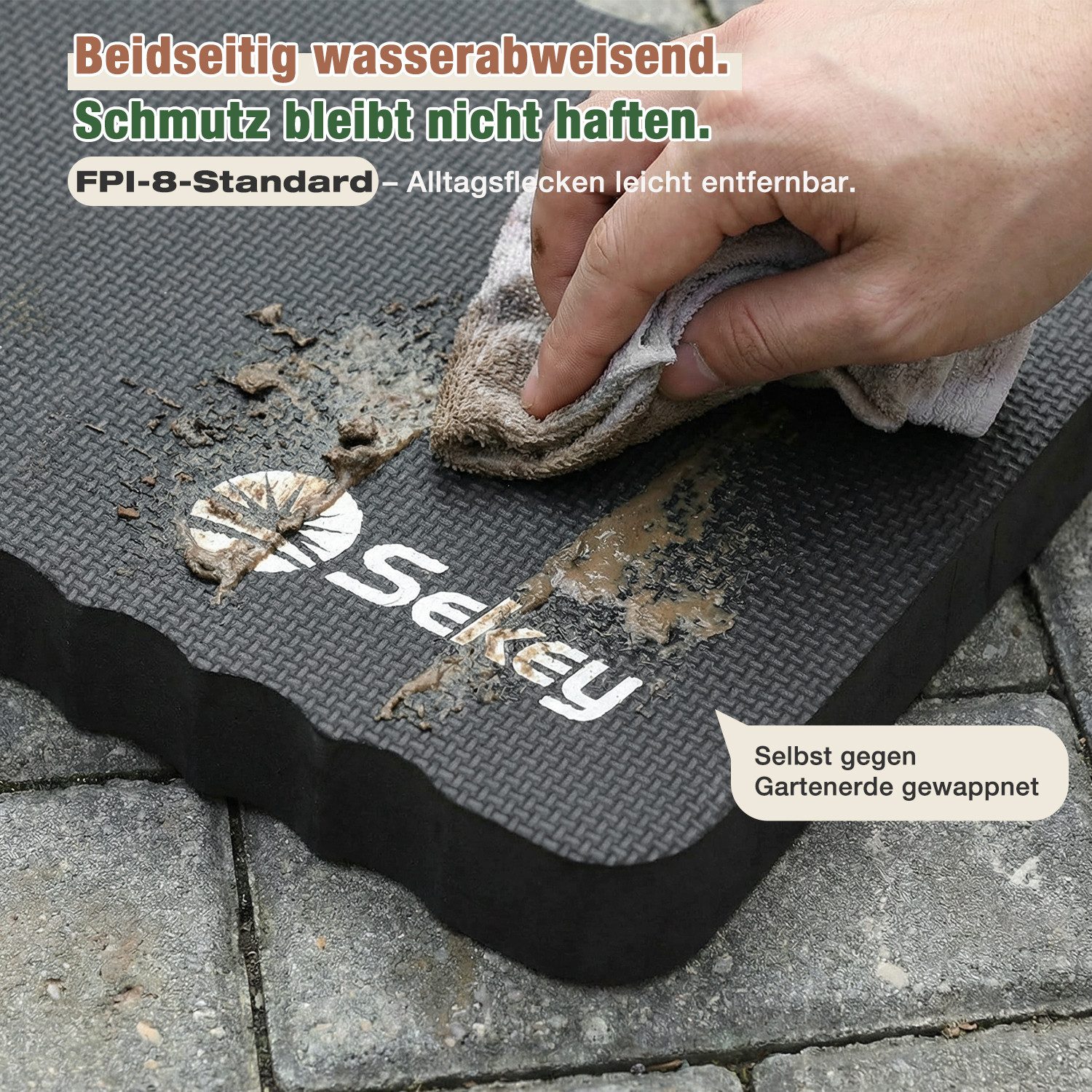 Sekey Garten-Kniekissen Garten Knieschutz für Gartenarbeit, Sitz- und Kniepolster Kniematte, (1-St), 40 mm Extra Dick weich gepolstert, druckentlastend und wasserabweisend