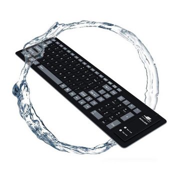 GelldG Faltbare Silikon Tastatur, USB Wasserdicht-Rollout, Tastatur für PC flexible Tastatur