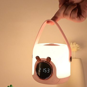 yozhiqu LED Nachtlicht Tragbare Uhr Lampe, Smart Remote Control Wecker Nachtlampe, Uhr-Nachtlicht-Kombination, dimmbar, praktische kleine Dekorationen