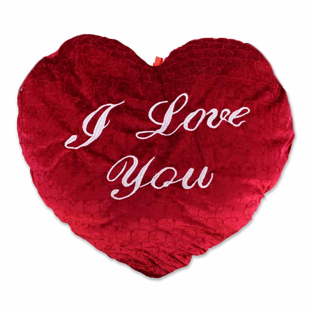 BEMIRO Dekokissen I Love You Herzkissen aus Plüsch - ca. 50 cm