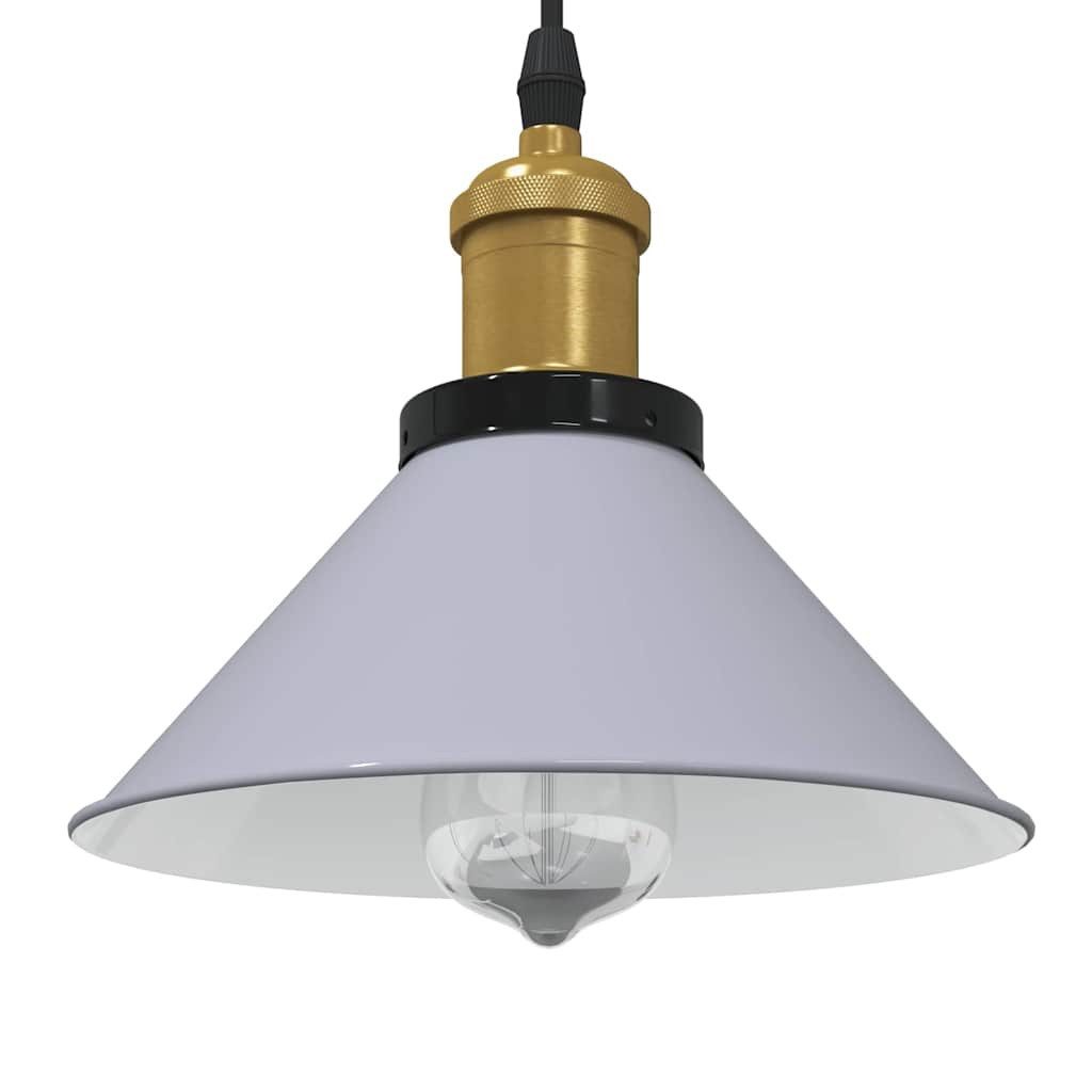furnicato Pendelleuchte Vintage Hängeleuchte Grau Glänzend 22x10 cm mit verstellbarer Höhe, Retro-Deckenlampe mit Flaschenzugsystem und E27-Fassung für Küche