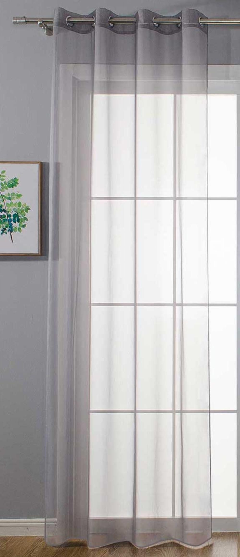 Gardinenbox Gardine (1 St), Ösen, transparent, Voile, Store Bleibandabschlu günstig online kaufen