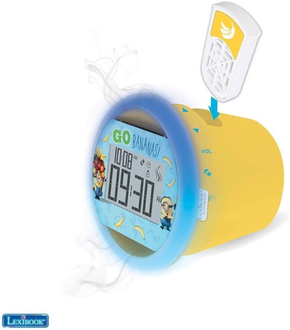 Lexibook® Spieluhr Kinder Nachtlicht Minions Licht Leuchte Lern UHR Nacht Licht Wecker