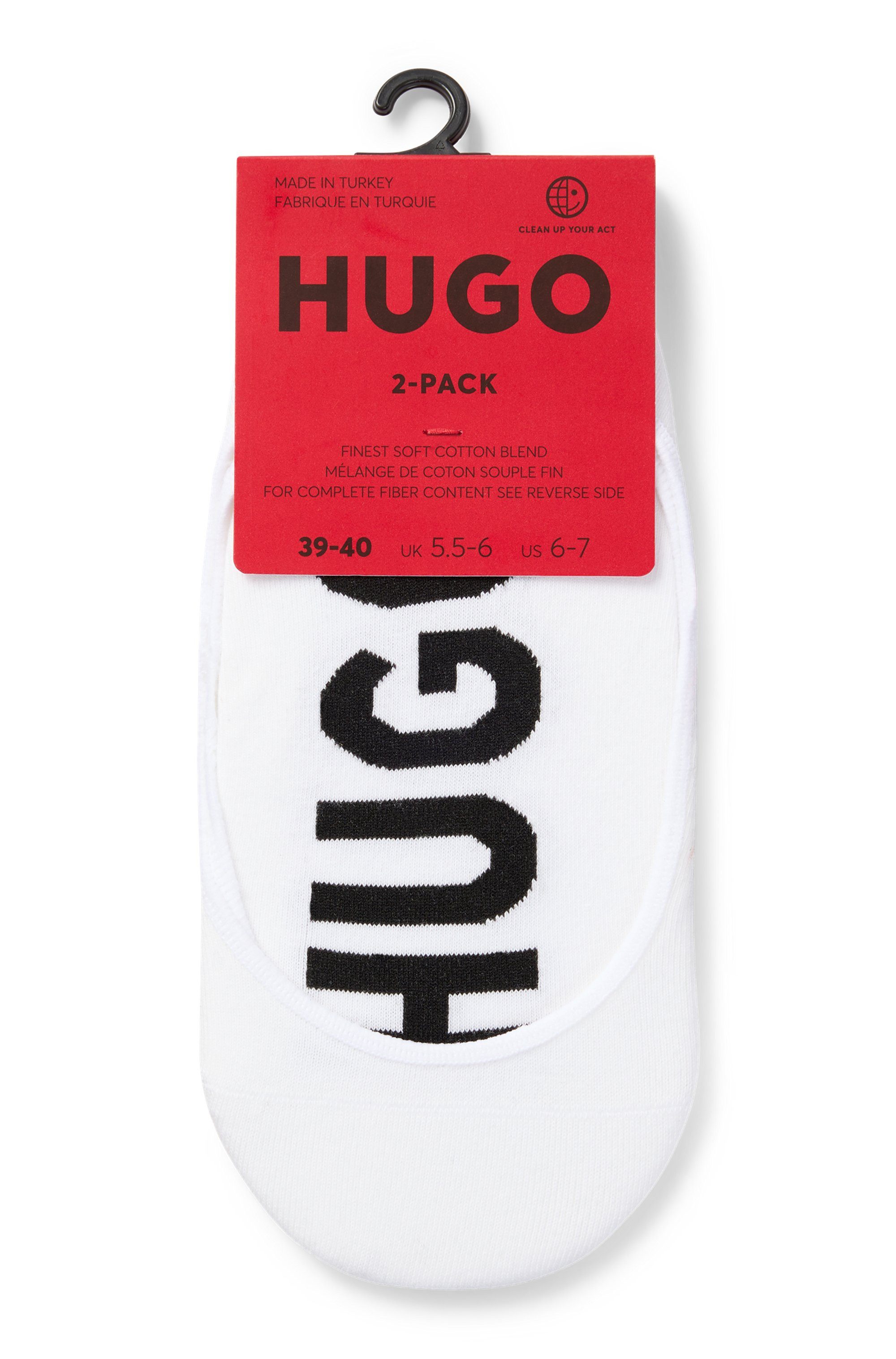 HUGO Sneakersocken 2P INVISIBLE W (Packung, 2-Paar, 2er) mit HUGO Logoschriftzug unter der Sohle
