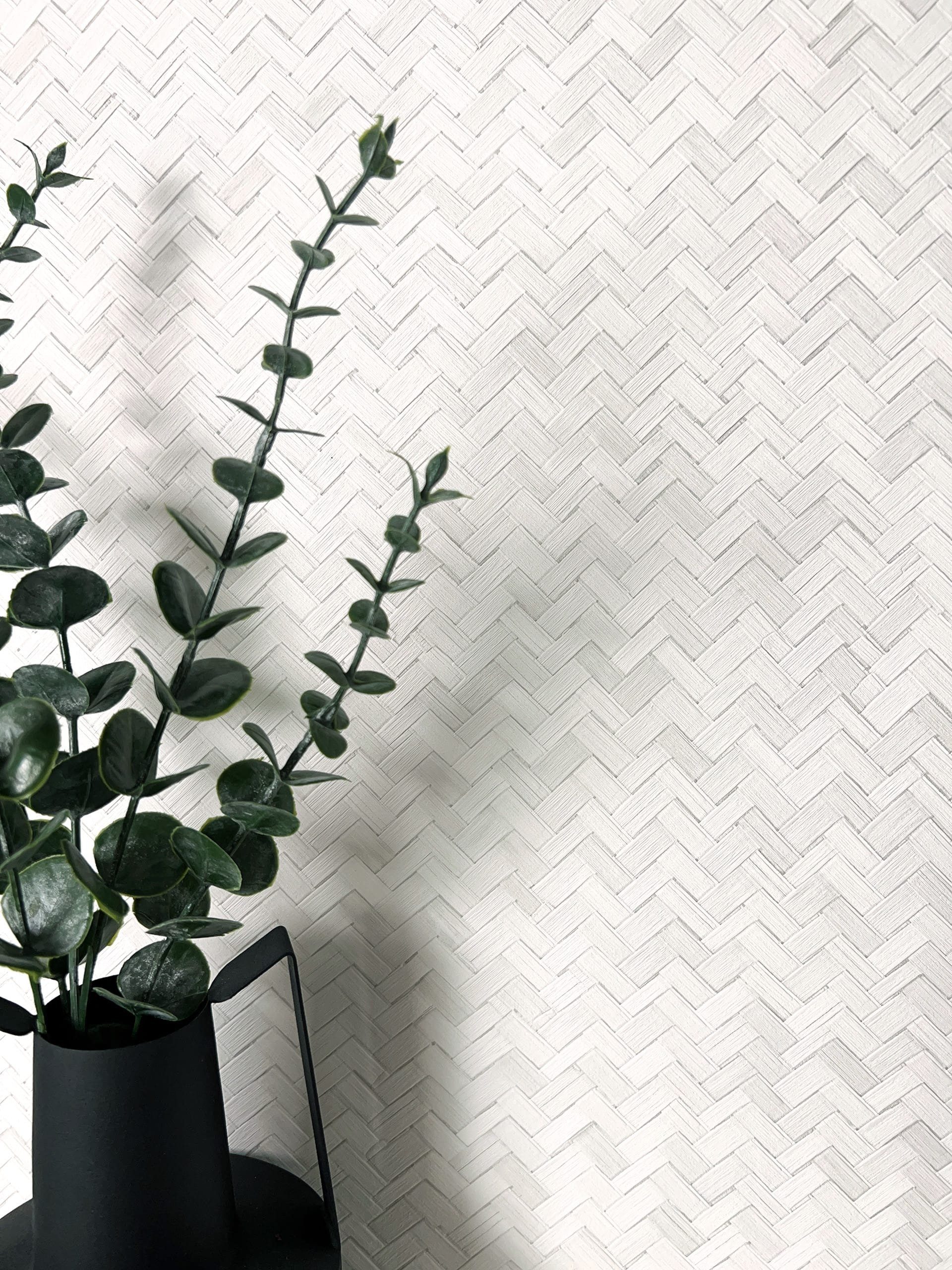 Newroom Vliestapete, Weiß Tapete Boho Rattan günstig online kaufen