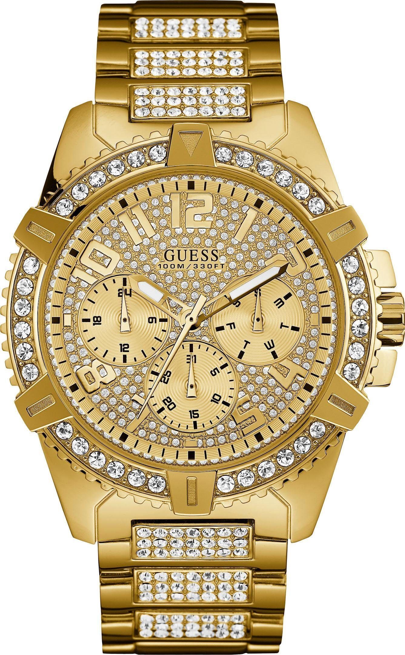 Guess Multifunktionsuhr FRONTIER, W0799G2, Armbanduhr, Quarzuhr, Herrenuhr