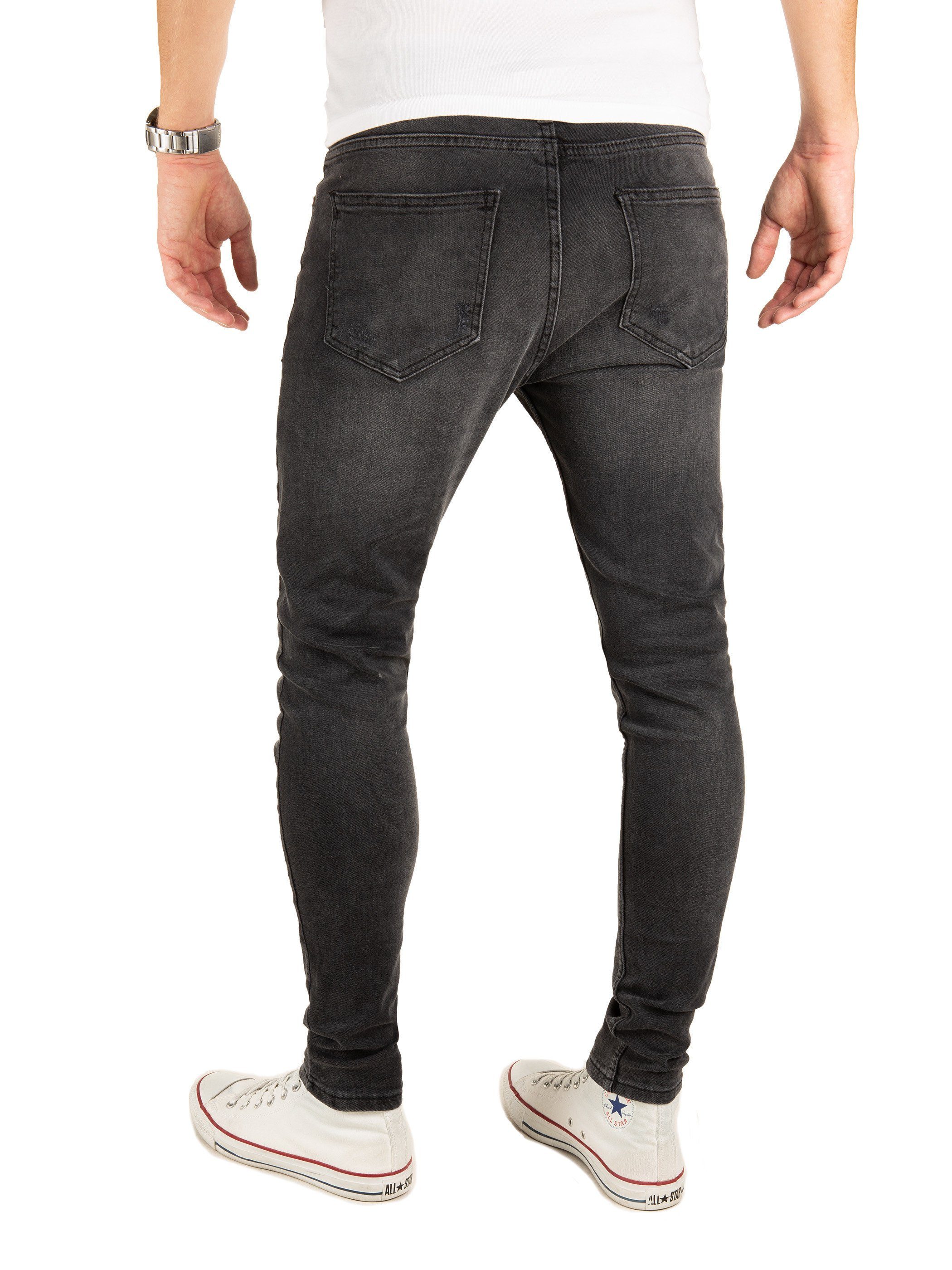 Schwarz (asphalt Slim-fit-Jeans Sexey PITTMAN Pittman Stretch-Anteil mit Jeans 190201) -