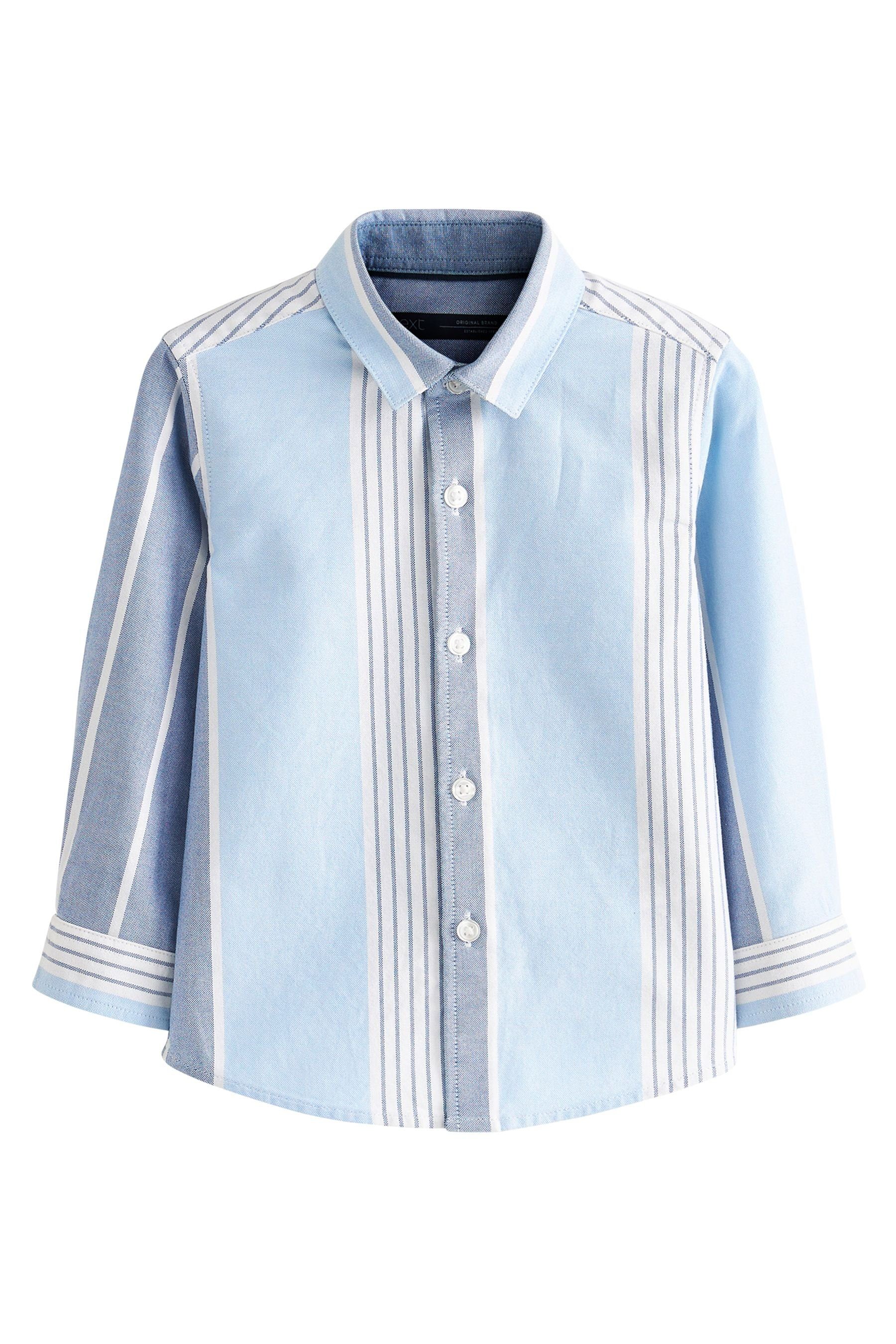Next Langarmhemd Bluse (1-tlg) Blue Vertical Stripe