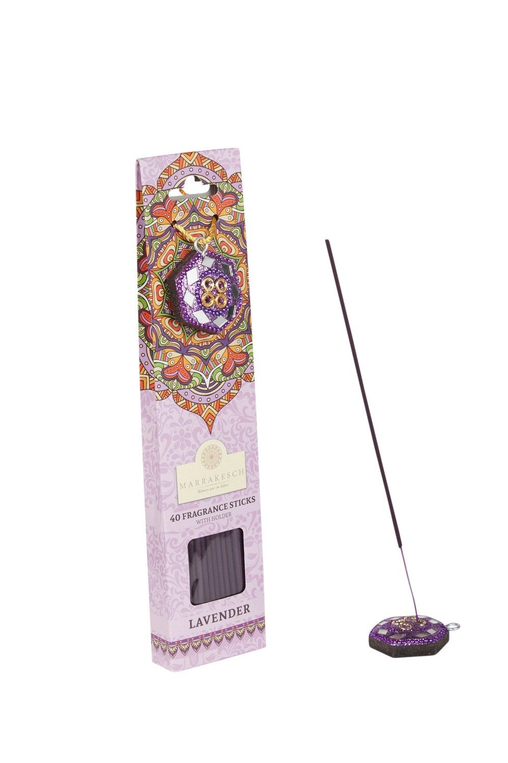 Marrakesch Orient & Mediterran Interior Räucherstäbchen 3er Set Indische Räucherstäbchen Lavendel edel aus Naturmaterial 26 cm (3-St), Handarbeit
