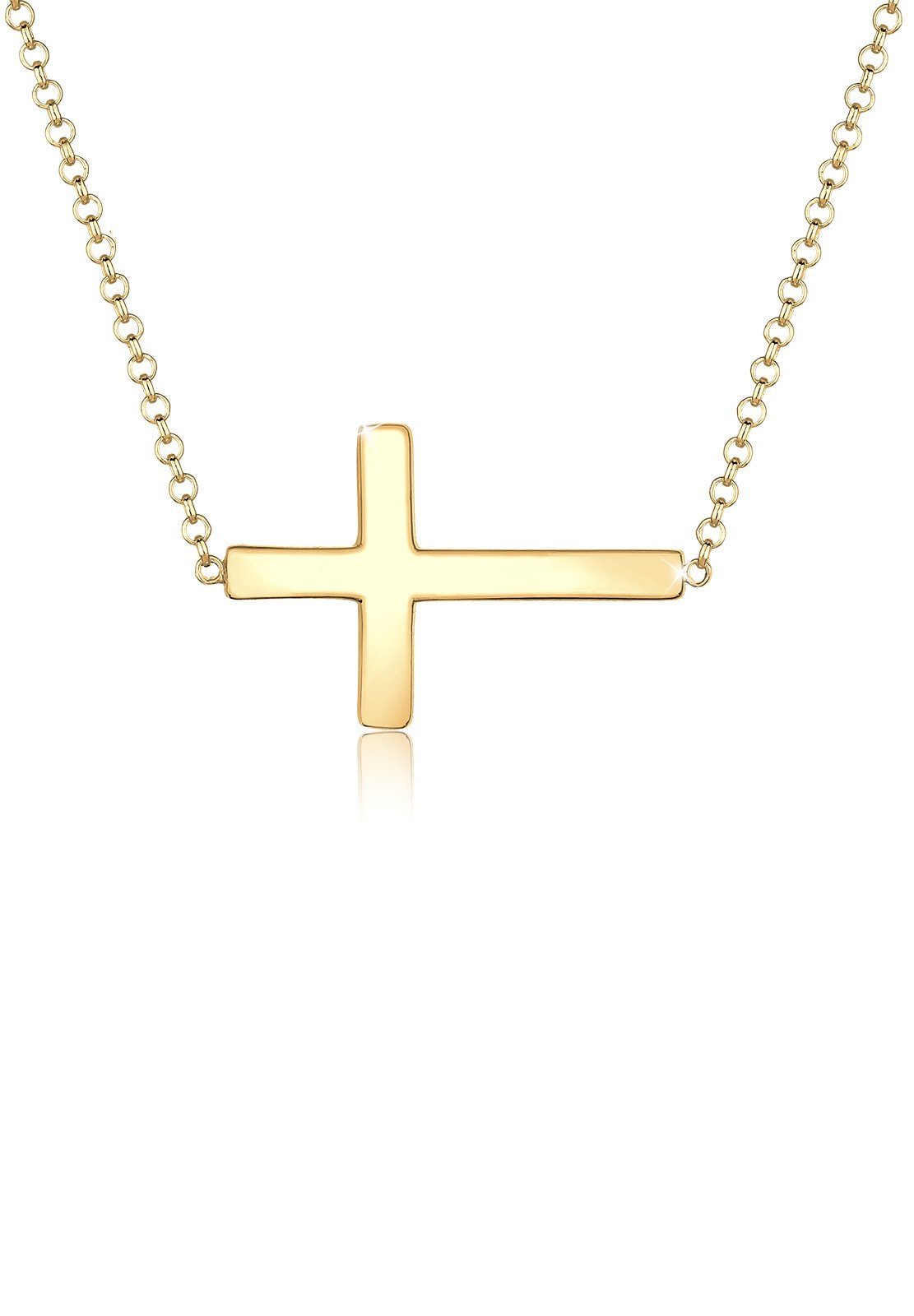 925 Kette Kommunion Silber Kreuz Gold Elli Sterling Faith Anhänger mit