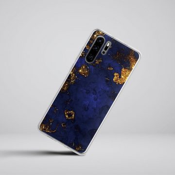 DeinDesign Handyhülle Marmor Gold Utart Blue and Golden Marble Look, Huawei P30 Pro New Edition Silikon Hülle Bumper Case Handy Schutzhülle