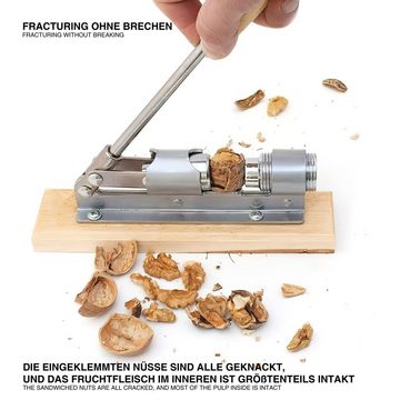 Goods+Gadgets Nussknacker Retro Nut-cracker, (Hebel-Knacker), Schalenknacker aus Edelstahl