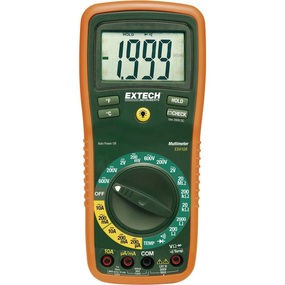 Spannungsprüfer Extech EX410A Hand-Multimeter digital CAT III 600 V Anzeige (Counts)