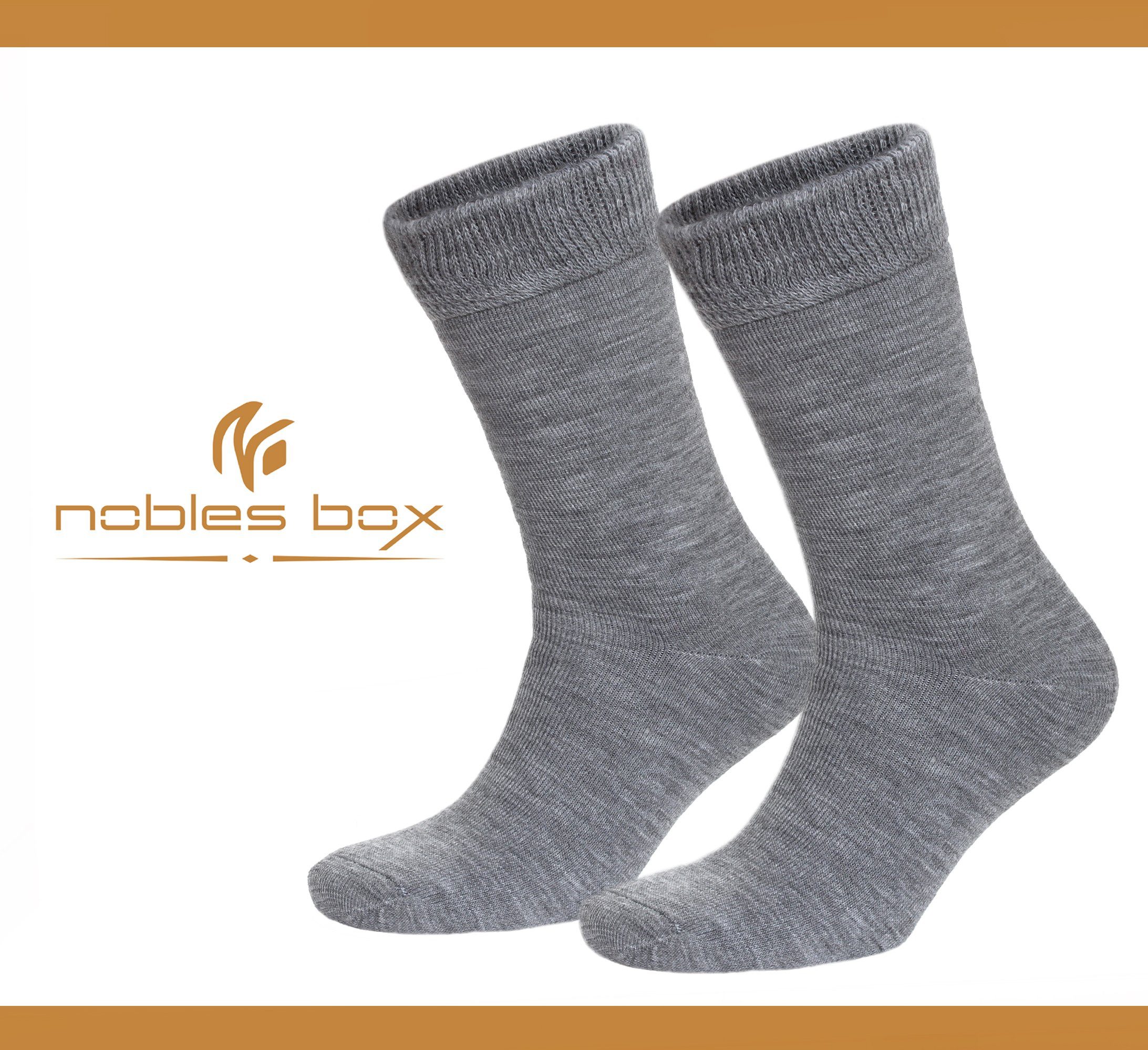 Damen NoblesBox 37-40 Thermosocken Grau Größe) 2-Paar, Wintersocken Damen Socken, Warme EU (Beutel, Arbeitssocken Damen