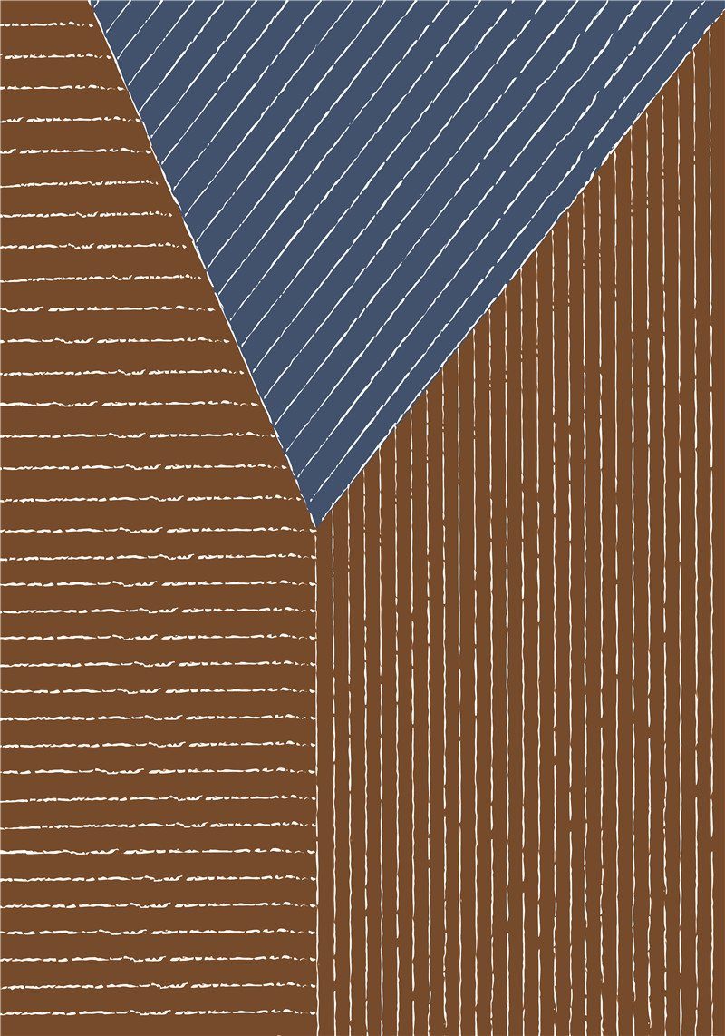 L.Ru UG Charakter-Linienzeichnungskern, (3 abstrakter luxuriöser blauer Heller, Hauptwohnzimmer-Eingangsdekorations-Malereikern Kunstdruck St), und Textur grauer