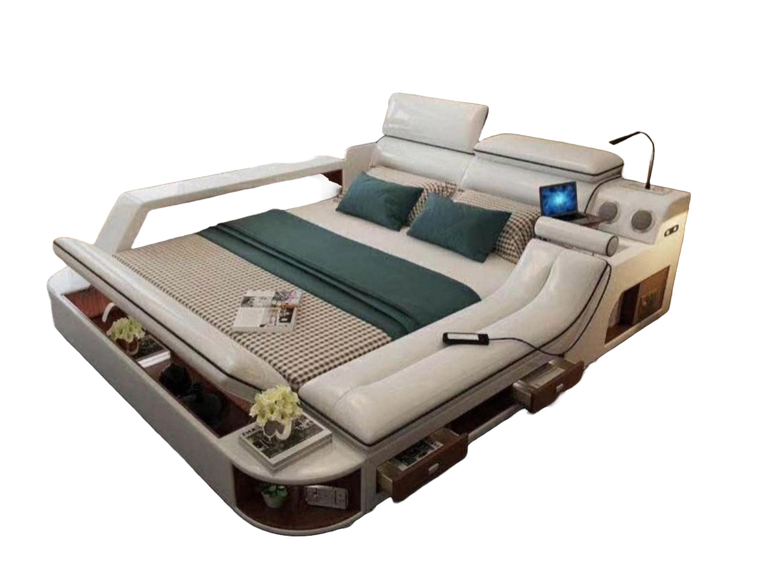 JVmoebel Multimediabett Luxus Bett aus Leder mit multifunktionalem Design, Made in Europa