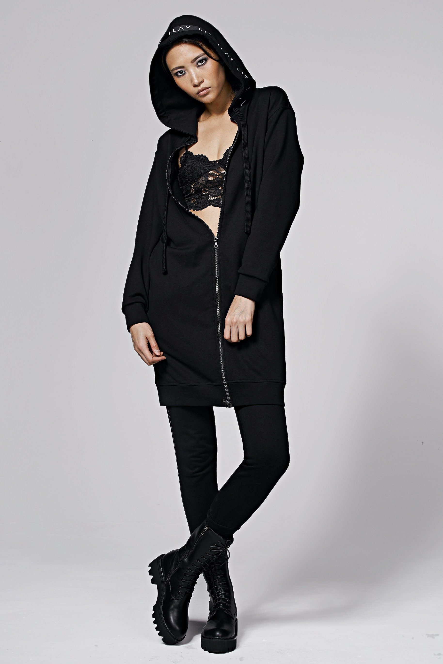 ILAY Lit Kapuzensweatjacke Hoodie Mantel, Midi, günstig online kaufen