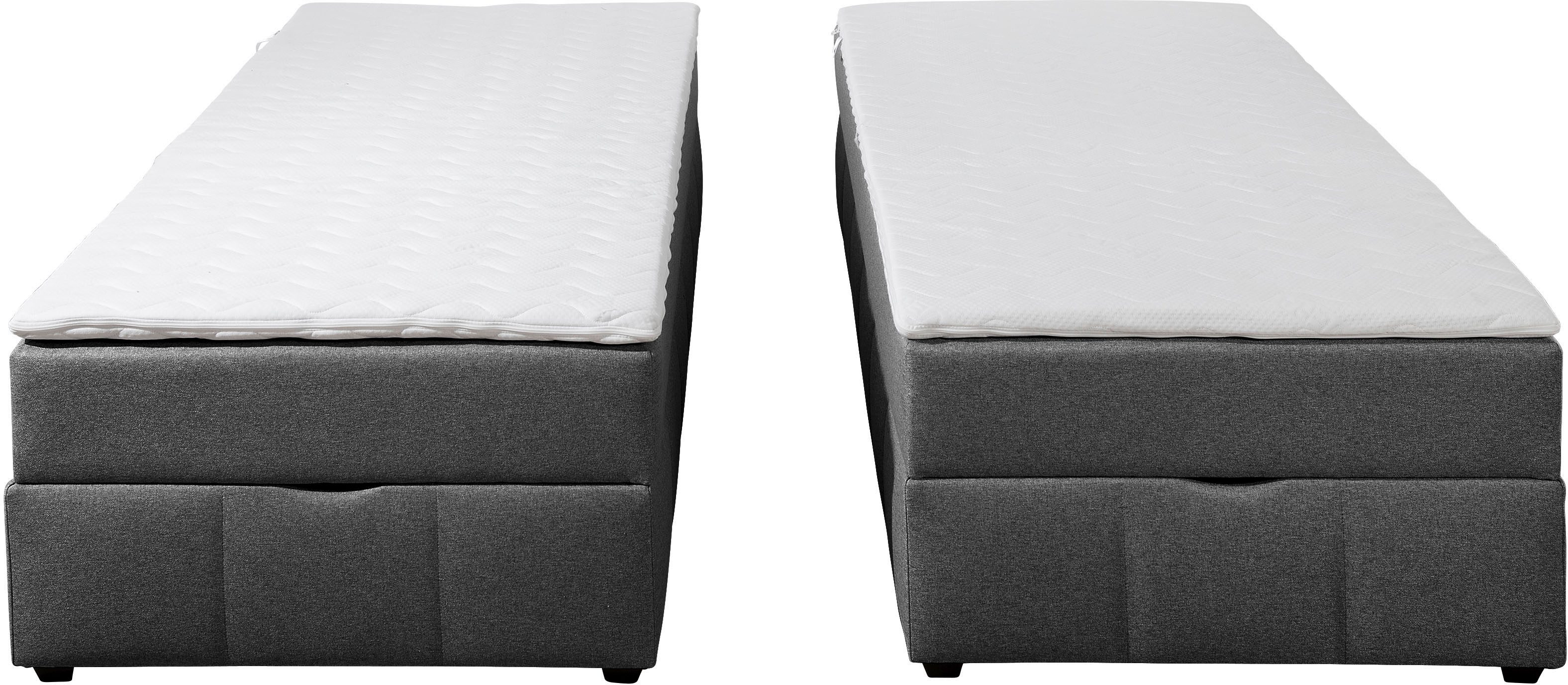 Home affaire Boxbett Niemes inkl. Bettkasten und Topper, auch in Überlänge erhältlich, Boxbett ohne Kopfteil, inkl. Topper