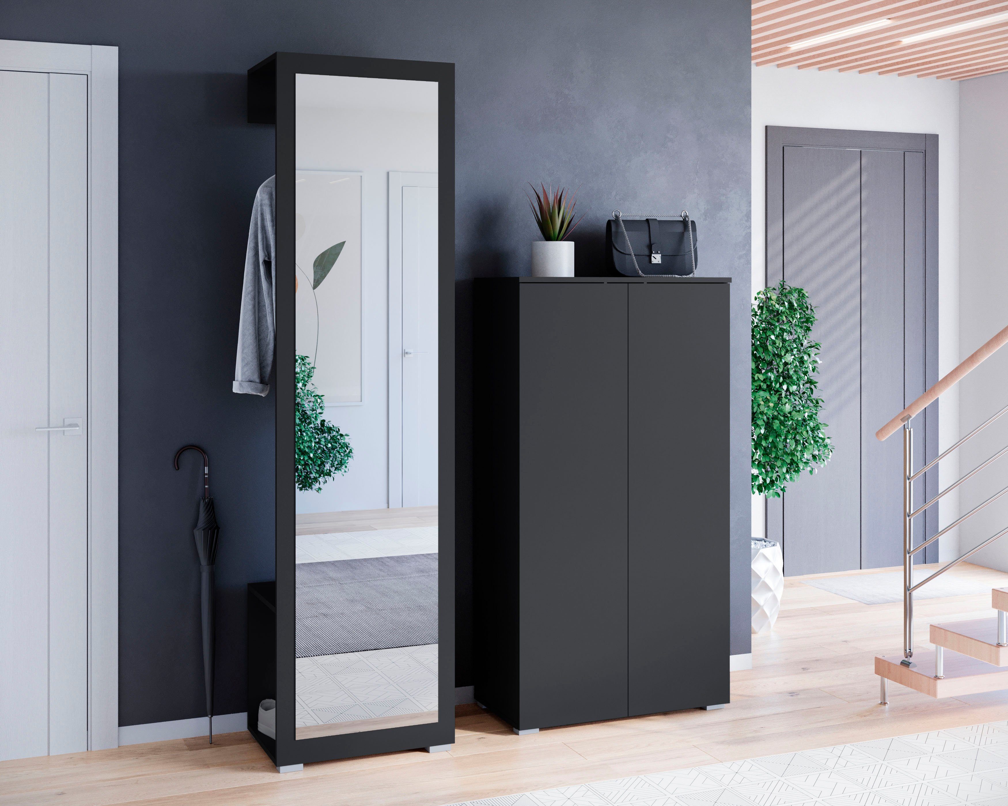 OTTO home Garderoben-Set PARIS/ TOKYO, (Komplett-Set, 2-St), Garderoben-Set Breite 130cm, moderne grifflose Flurmöbel Kleiderstange