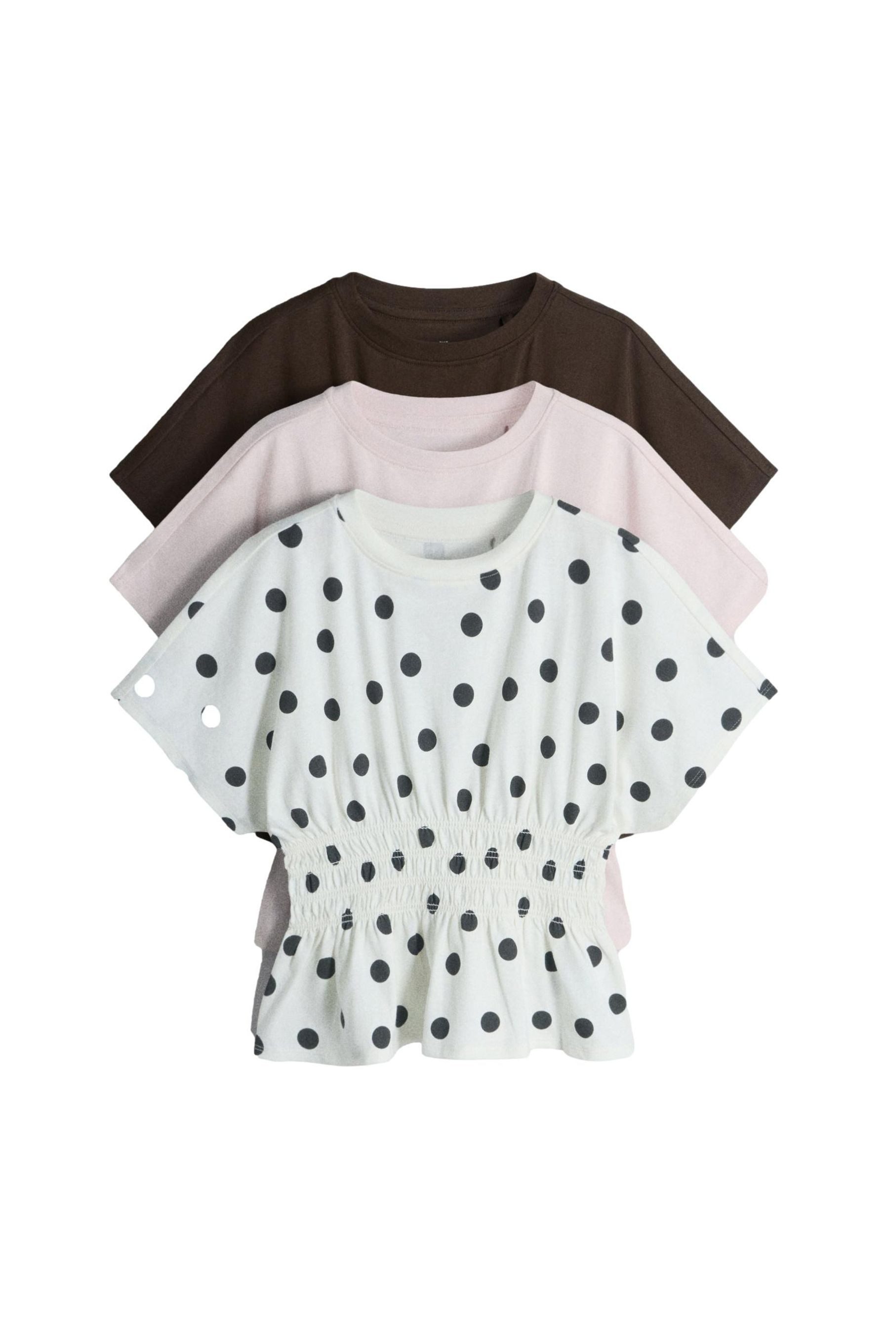 T-Shirt The Set Oberteile mit geraffter Taille, 3er-Pack