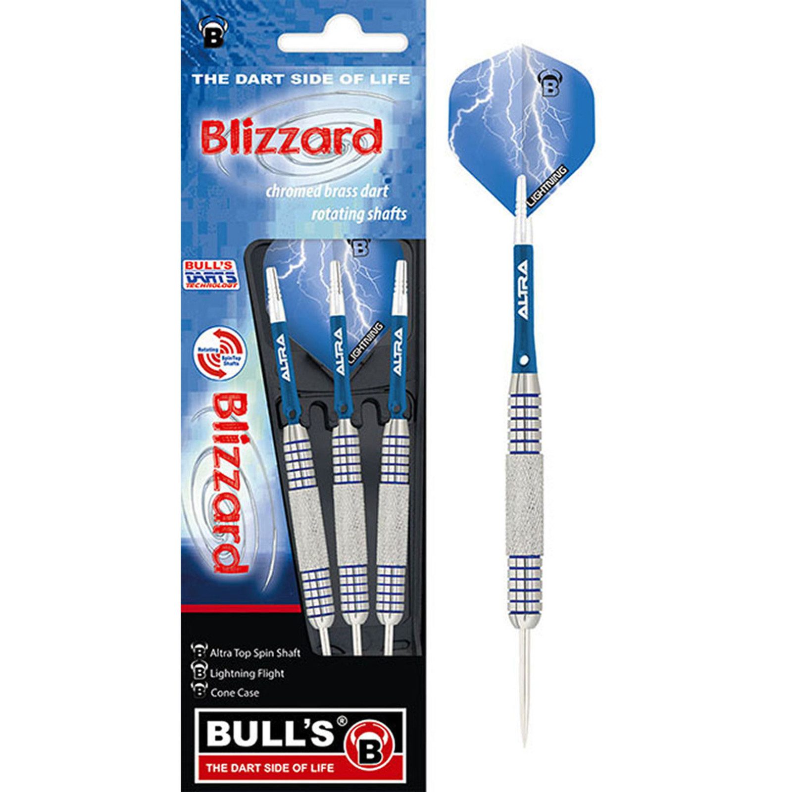 Dartpfeil Steeldart Bull's, Blizzard, Messing, 23g, silber