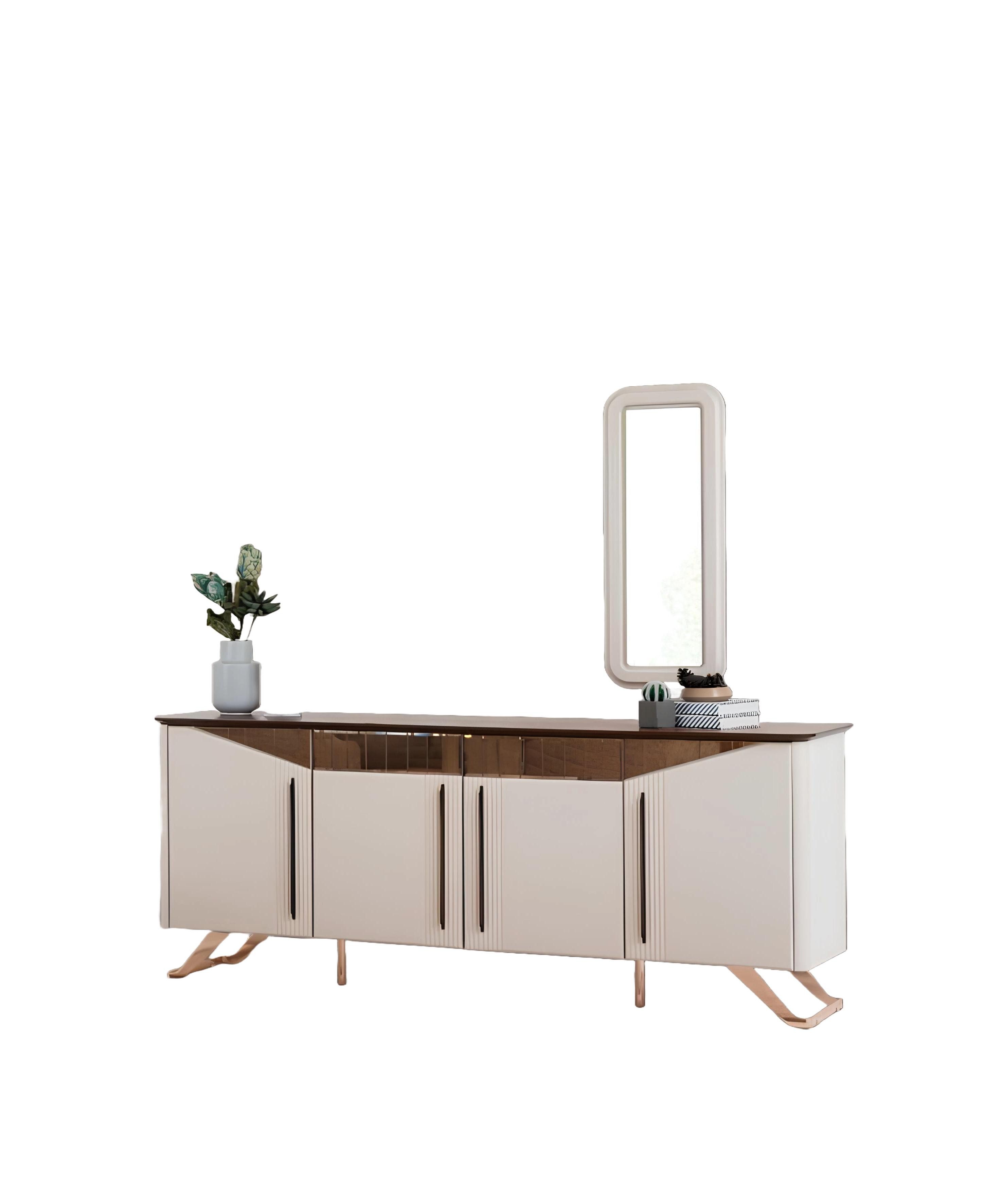 Xlmoebel Sideboard Luxuriöse Anrichte aus Holz in hell-beige mit vier Türen (Sideboard, Sideboard), Hergestellt in Europa