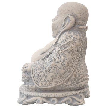 Aubaho Gartenfigur Skulptur lachender Buddha Glücksbuddha Figur Statue massiv Antik-Stil