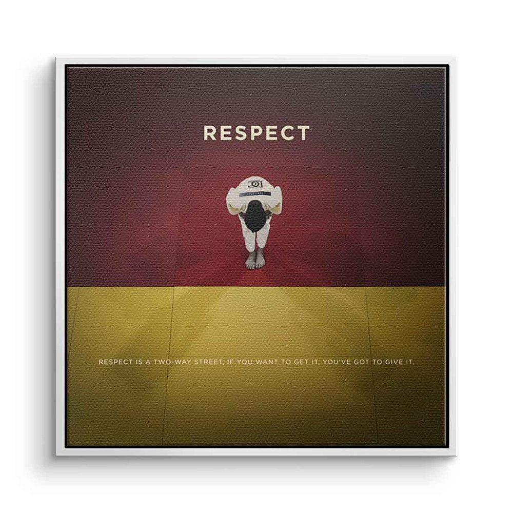 DOTCOMCANVAS® Leinwandbild Respect - Quadrat Edition, Leinwandbild Respect Motivation Spruch Kunstdruck Wandbild