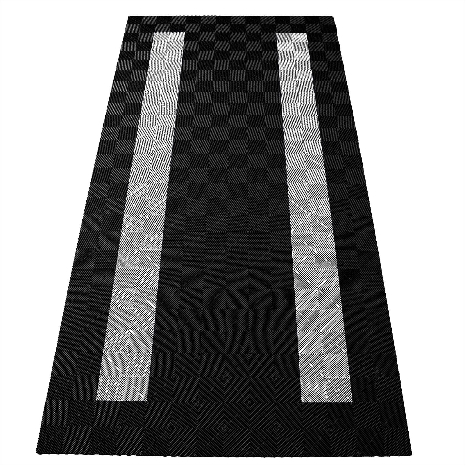 Bodenfliese Performance Garagenboden Floor 2,8mx5,6m Schwarz Weiss Set4