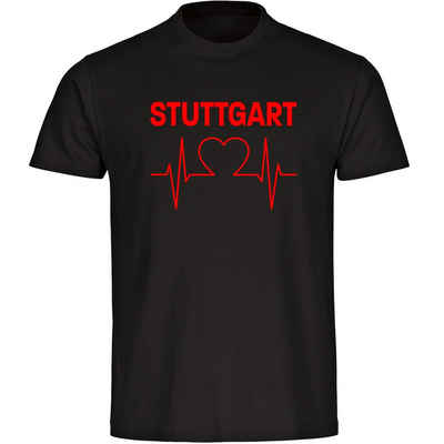 multifanshop T-Shirt Herren Stuttgart - Herzschlag - Männer