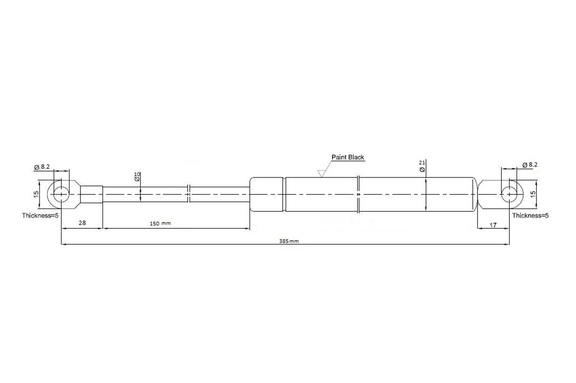 IHC Möbelbeschlag Gasdruckfeder Kompressionsfedern Gasdruckdämpfer 1200 N, Bett (1 Klappenbeschlag mm 360 St)