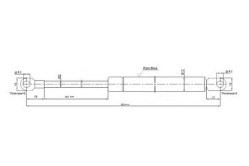 IHC Möbelbeschlag Gasdruckfeder Kompressionsfedern Gasdruckdämpfer Bett Klappenbeschlag (1 St)