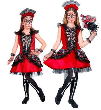 Widmann S.r.l. Hexen-Kostüm Dia de los Muertos Kinderkostüm - Skelett Kleid mi