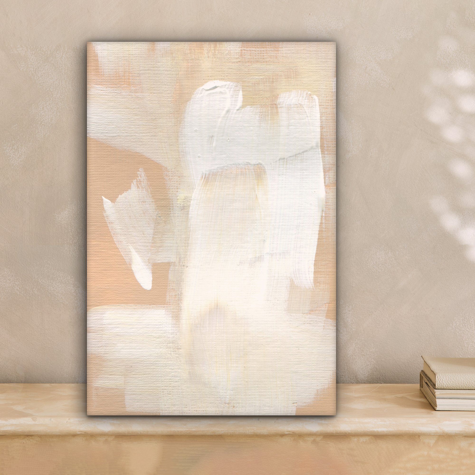 OneMillionCanvasses® Leinwandbild Kunst - Weiß - Beige - Modern, Fotodruck günstig online kaufen