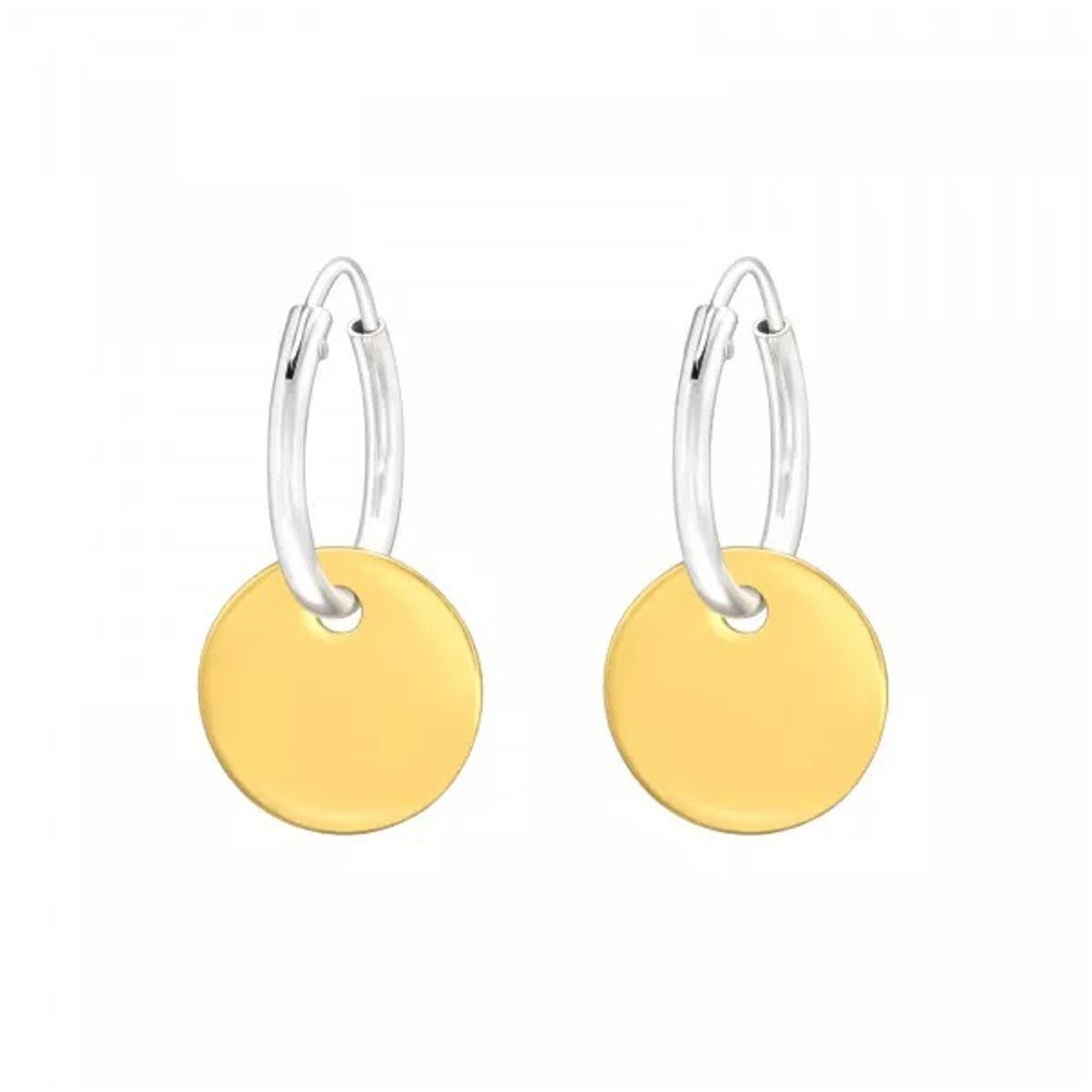 Paar Creolen Charm-PLÄTTCHEN GEO in Gold, 2-tlg.