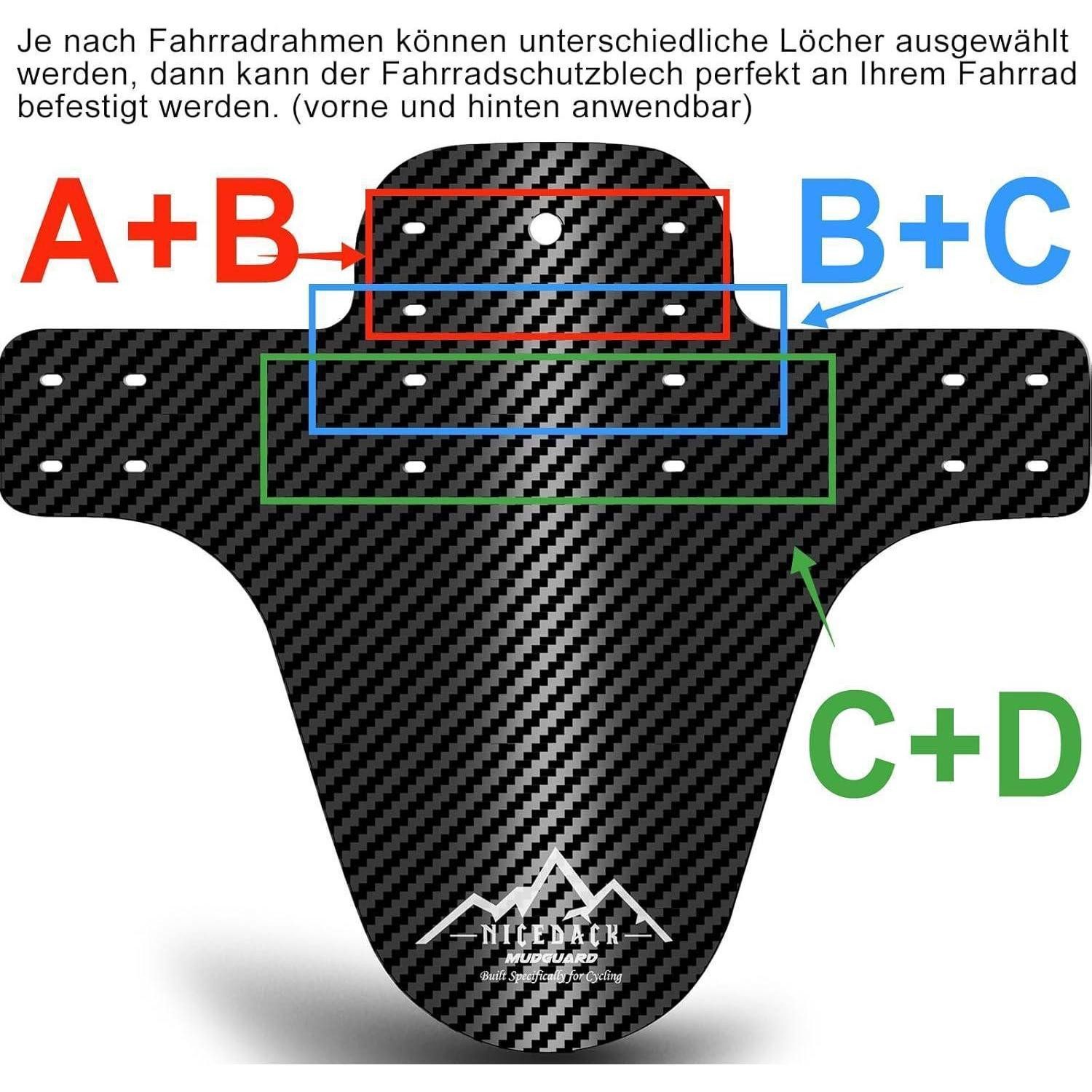 LuxusKollektion Schutzblech Schutzbleche Mountainbike Spritzschutz Vorne Hinten Silbernes Logo